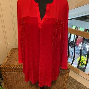 NEW Women’s Red Liz Claiborne Blouse DONATING SOON!!